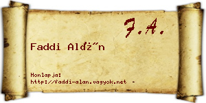Faddi Alán névjegykártya